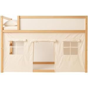 Wonder Nook Bunk Bed Curtains, Adjustable 2 Panels, Bottom Bunk Bed Privacy Set, Cotton Play Tent Curtain with Velcro & Tie Attachments  Multipurpose Kids Fort Play Space for Loft Beds, Tables