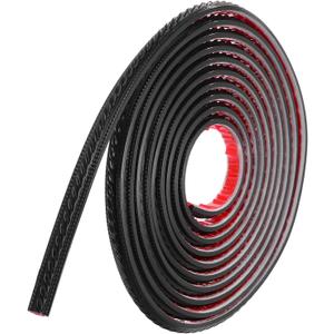 Uxcell Peel and Stick Molding Trim for Walls 0.6" x 16 ft Flexible Mirror Molding Trim Self-Adhesive Wall Paneling Strip Wallpaper Border for DIY Floor Wall Baseboard, Black