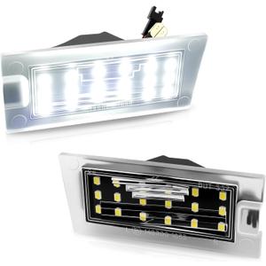LED License Plate Lights Tag Lamp Assembly for Jeep Cherokee 2014-2018 | Powered by 18-SMD, 6000K White Rear LED Tag Light, License Plate Lamps, Pack of 2