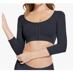 KSKshape Arm Shaper for Women Post Surgery Arm Lipo Compression Sleeves Front Closure Shapewear Bra Posture Corrector, XL