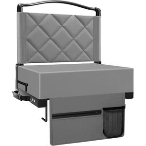 Stadium Seats with Back Support and Cushion Thick Padded Bleacher Chairs with Shoulder Strap, Portable Folding Stadium Seat Chair for Bleachers Includes Cup Holder and Side Pocket, Gray (Pack of 1) Stadium Seats with Back Support and Cushion Thick Padded Bleacher Chairs with Shoulder Strap, Portable Folding Stadium Seat Chair for Bleachers Includes Cup Holder and Side Pocket, Gray (Pack of 1)