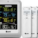 Indoor Outdoor Thermometer Wireless, 4.5 Inch Display Digital Hygrometer Thermometer Temperature Humidity Monitor with 330ft Range Sensor and Adjustable Backlight (Multi)