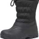 Felabo Kids Snow Boots for Boys & Girls  Warm Water-Resistant Winter Boots Easy to Put On (Toddler/Little Kid/Big Kid) (Black)