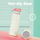 24 oz Insulated Water Bottle with Straw: Meoky Stainless Steel Metal Water Bottle with 2-in-1 Lid - Leak Proof, Cold for 24 Hours, Fits in Car Cup Holder, BPA-Free for Travel Sports Gym, Cream