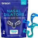 Brison Anti Snoring Device Nasal Dilators - Nose Vents Opener for Better Breathing and Adults for Sleep and Activity Improves Airflow - 2pcs Soft-Hard (Turquoise Blue)