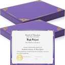 Fainne 100 Pcs Certificate Holder Foil Border 8.5 x 11 Inch Single Sided Award Certificates Cover for Letter Size Cardstock Document Paper Diploma Graduation School Marriage Supplies(Purple)