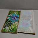 3 Pcs Tropical Wall Decor 3d Wooden Palm Leaf Wall Art Monstera Sculptures Wood Hibiscus Flowers Hanging Decor Vintage Plant Plaque for Home Bathroom 7.09 x 15.75 Inch(Fresh Style)