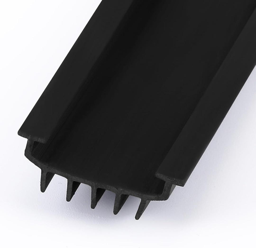 Nuanchu 1 Pcs 48 Inch Hardware U Shaped Rubber Door Bottom Sweep Weather Stripping Seal for Exterior/Front Doors Weatherproof & Noise Reducing Includes Rubber Door Seal Bottom Only (Black)