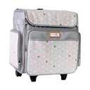 Everything Mary Rolling Scrapbook Tote, Grey Hexagon - Papercraft Tote with Wheels for Scrapbook & Art Storage - Organizer Case for IRIS Boxes, Supplies, and Accessories - for Teachers & Medical