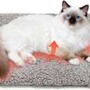 PatiencET Self Warming Cat Bed for Indoor Cats 14'' x 20'' - Cozy Fleece Heating Pad, Non-Electric Thermal Mat for Small Pets, Washable Soft Cushion for Winter Comfort and Warmth Grey