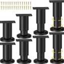 Wlrrcwdttc 8 Pcs Metal Adjustable Furniture Legs 3.15-4.72 inch, Adjustable Cabinet Legs for Sofa/Bed/Chair/Couch/Dresser/Table,Heavy Duty Bed Replacement Support Legs for Bed Frame/Bed Center Slat