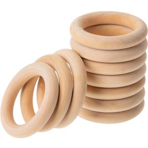 Mr. Pen Birch Wooden Rings, 2.7", 10 Pack, Wooden Rings for Crafts