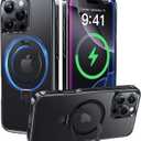 CASEKOO Black Titanium for iPhone 16 Pro Max Case with Magnetic Ring Stand [Compatible with MagSafe] [16FT Military-Grade Protection] Shockproof Polished Frame Phone Grip Cover 6.9 inch