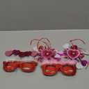 Sratte 2 Pieces Pink Heart Eyeglasses Love Plastic Glasses Photo Props Glitter Red Heart Sunglasses for Birthday Cosplay Party Favors Funny Eyewear Costume Accessory