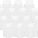 PATIKIL Reagent Bottles, 16 Pcs 30ml HDPE Narrow Mouth Square Sample Storage Container with Inner Ring Cover for Lab Water Reagent Liquids Solid Sample Storage Seal, Translucent White