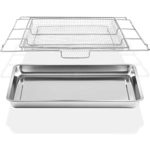 Air Fryer Tray Replacement for Frigidaire 30’’ Oven Parts 25 x 16.25 Inch FRIGPEREAFT Air Fryer Rack Stainless Steel Oven Rack Frigidaire Readycook Range Oven Microwave Rack Air Fryer Basket and Tray