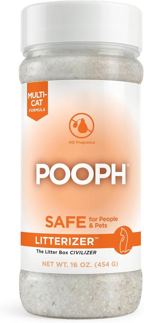 POOPH Litterizer 16oz Cat Litter Deodorizer Fragrance Free Cat Litter Additive Helps Control Odor Reduce Moisture and Support Cleaner Litter Boxes