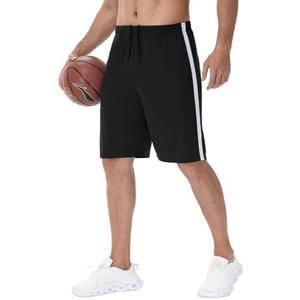 IUKIO Men's Basketball Shorts with Pockets Athletic Running Shorts Workout Training Gym Shorts Size L