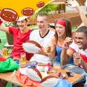 Jenaai 4 Pcs 8.27in Autograph Football Blank White Panels Mini Official Size 3 Autograph Footballs Customized Signature Team Balls Trophy for Rugby Game (Double Sided Blank)