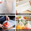 12" x 20" Clear Plastic Produce Bag on a Roll, Food Storage Bags for Vegetables, Bread, Fruits and Meat, Easy To Tear, Continuous Roll- 350 Bags/Roll - [4 Rolls]