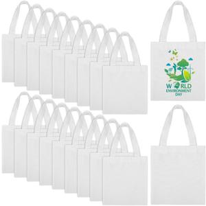 20PCS Sublimation Mini Canvas Tote Bag 8x7.5 Inch Blank Small Canvas Tote Bags Reusable Grocery Bags for Sublimation DIY Craft Party Favors