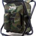 Folding Camping Chair Stool Backpack with Cooler Insulated Picnic Bag, Hiking Camouflage Seat Table Bag Camping Gear, Outdoor Fishing Hunting Gifts for Men
