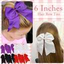 20Pcs Large Cheer Bows for Girls Ponytail Holder Grosgrain Ribbon Bows Elastic Hair Tie Bands for Cheerleading Teen Girls College Sports