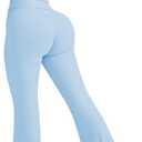 OMKAGI 2 Piece Workout Sets for Women Padded Tank Tops Flare Leggings Pilates Outfits (Small, 449-blue)