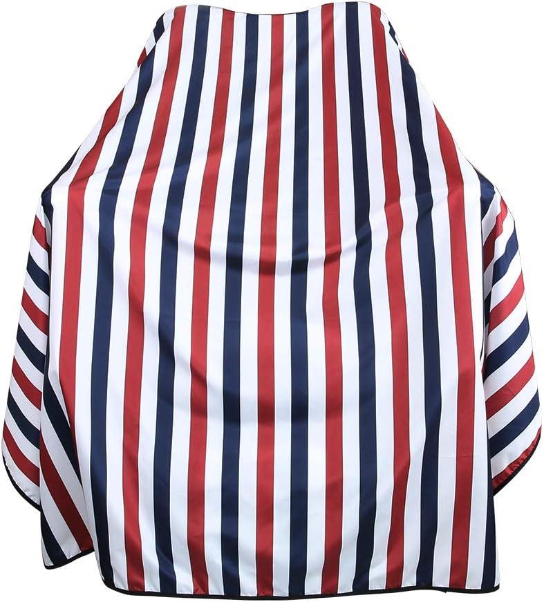 BARBER PRO Barber Cape, Hair Cutting Cape with Snap Closure, Professional Salon Cape Barber Hairdressing Cape Waterproof Adjustable Snap for Hairstylists 50 x 60 inches (Multicolor Stripes)