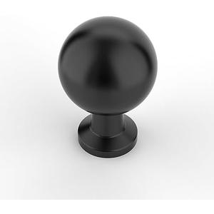 Amerdeco 10 Pack Matte Black Cabinet Knobs Single Hole Cabinet Pulls Round Kitchen Cabinet Knobs Solid Drawer Knobs Dresser Knob for Bathroom Cabinets ZH0041