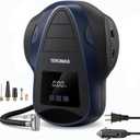 TEROMAS Tire Inflator Portable Air Compressor, Air Pump DC/AC for Car Tires 12V DC and Other Inflatables at Home 110V AC, Digital Electric Tire Pump with Pressure Gauge, (Blue)