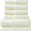 Gifts Bath Towels Bathroom,Gifts Highly Absorbent Bath Towels Set Quick Dry,Luxury Soft Towels for Hotel Women Men (Cream Yellow 6 Towel Set)