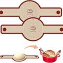 Silicone Bread Sling for Dutch Oven, 2 PCS Non-Stick & Easy Clean Reusable Silicone Baking Mat with Long Handles, Easy to Transfer Sourdough Bread (Red)