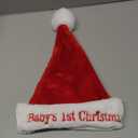 Baby's First Christmas Santa Hat, Soft Plush Red and White Christmas Hats, Cute Xmas Hat for Baby's First Holiday Season