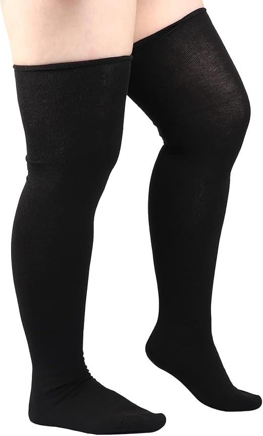 Women's Thigh High Sock - Black Bottom
Large Black