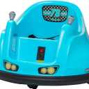 Flybar FunPark 6V Bumper Car  360 Electric Ride-On Toy with LED Lights, Safety Seat Belt, Soft Bumpers  Indoor & Outdoor Bumper Car for Kids Ages 1.5-4 Years, Supports Up to 66 lbs (No Remote)