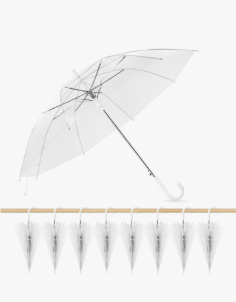 Clear Wedding Umbrellas Bulk, High-Visibility Transparent Rain Umbrella, Firm and Durable, Easy Operation, Large Clear Umbrella for Wedding Bride Groom Photography Golf Outdoor, 8 piece