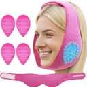 Wisdom Teeth Ice Pack Head Wrap Jaw Face Ice Pack with 4 Gel Packs for Wisdom Teeth Removal Extraction Toothache Pain Relief Facial Face Oral Surgery TMJ Tonsillectomy Recovery Cosmetic Procedure Gift