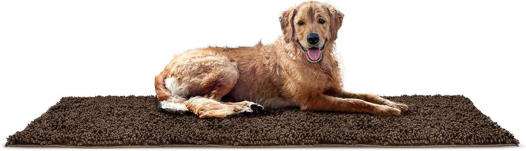 Furhaven 60" x 30" Highly Absorbent Runner Door Mat for Muddy Paws, 100% Washable, Perfect for Entryway, Kitchen, & Bathroom Use - Chenille Shammy Rug - Mud (Brown), Runner/XXL (60.0"L x 30.0"W x 1.0"Th)