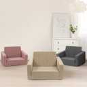 Toddle & Kids Chair,2-in-1 Soft Toddler Couches that Fold Out,Toddler Chairs Comfy 1-3 Years Old,Convertible Sofa to Lounge,Beige