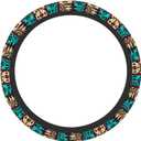 Native American Women Steering Wheel Cover, White Neoprene Universal 15 Inch Steering Wheel Protector Elastic Comfortable Car Accessories Decorations Decor Protection for Women Men Vehicle Truck SUV