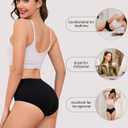 Women's Cotton Bikini Panties High Cut Full Coverage Hipster Breathable Soft Womens Bikini Comfort Underwear Cheeky (M)