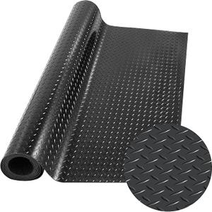 Rubber Diamond-Plate Rubber Flooring Rolls 9.84Ft x 3.3 Ft Rubber Sheet Mat 3 mm Thickness Anti-Slip Garage Floor Mats Waterproof Floor Protection for Home, Gym, Garage, and Vehicles