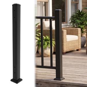 Akenow 2.8 in. x 2.8 in. x 39 in.Railing Post with Screws, Porch and Deck Railing Post,Fence Poles for Decks, Stair Railing Porches(Side Mount)