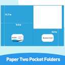 Two Pocket Folders, RAZCC 100 Pack File Folders with Pockets Fit Letter Size Paper, Thick Paper File Folder for School Office Business Home, Assorted 5 Colors