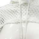 ZUYPSK Womens Fishnet Long Sleeve Hollow Out Hoodie Pullover Crop Top Summer Short Sweatshirt Outerwear (White, L)
