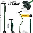 ZELECKS Walking Cane for Women & Men - Self Standing Adjustable Folding Cane with T Handle and 360 Pivot Base - Lightweight Foldable Walking Stick for Seniors - Collapsible Cane for Walking
