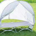 Regalo My Cot Deluxe Portable Toddler Bed with Canopy, Foldable Kids Travel Bed & Camping Cot with UPF 50 Sun Protection, Ages 25, 46.5 x 24 x 9.5, Gray