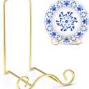 Baderke Wrought Iron Bowl Deep Platter Stand Detachable Metal Scroll Display Rack Easel Metal Bowl Display Stand Decorative Holder Dish Picture Easel(Gold,1 Pcs)