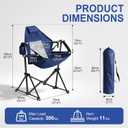 Outdoor Hammock Chair, Portable Swinging Camping Chair with Adjustable Back, Breathable Mesh High Back, Heavy Duty Supports 300 lbs, for Lawn, Backyard, Patio, Camping,Blue